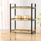 Bathroom Counter Organizer, 3 Tier Wood Countertop Shelf for Vanity, Skincare, Makeup, Kitchen Coffee and Sink Storage, with 