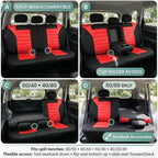 FH Group Automotive Car Seat Covers Rear Set Premium 3D Air Mesh Seat Covers, Airbag Compatible and Split Bench Cover Univers