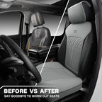 CAR PASS Car Seat Protector, 2 Pack Sideless Nappa Leather Seat Covers for Cars, All Season Waterproof Breathable Front Seats