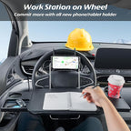 Paffenery Large Car Steering Wheel Tray Back Seat Headrest Tray with Phone Holder, Steering Wheel Desk Food Table for Car Laptop Mount Steering Wheel for Large SUVs, Trucks & Vans,18"