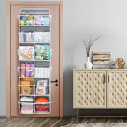 Univivi Over the Door Organizer, 6 Tiers Behind Door Storage with Clear Deep Pockets Hanging Organizer for Closet, Bedroom, N