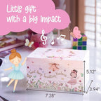 The Memory Building Co Ballerina Musical Jewelry Box Plays Classic Melody, Storage Organizer Music Box for Kids Ages 6-12, MD