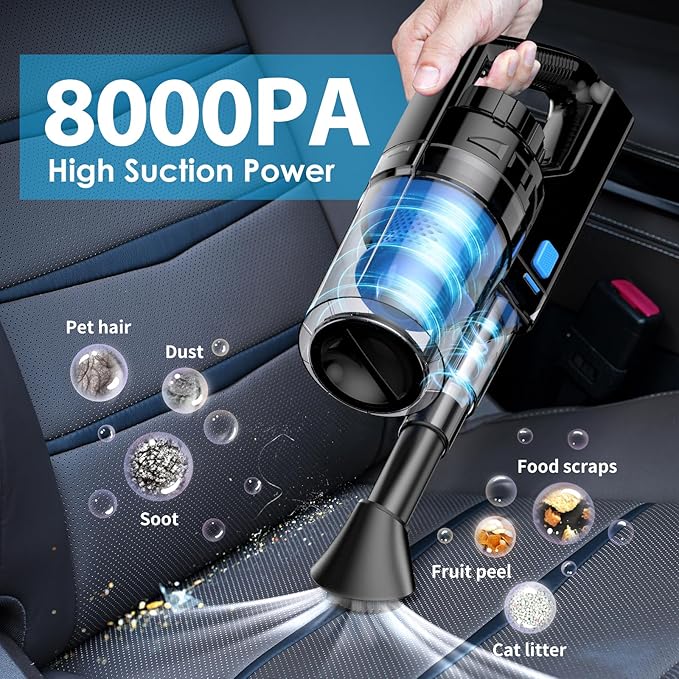 17pcs Car Detailing Kit Interior Cleaner, Car Interior Cleaning Kit with Handheld Car Vacuum, Car Detailing Brushes, Windshie