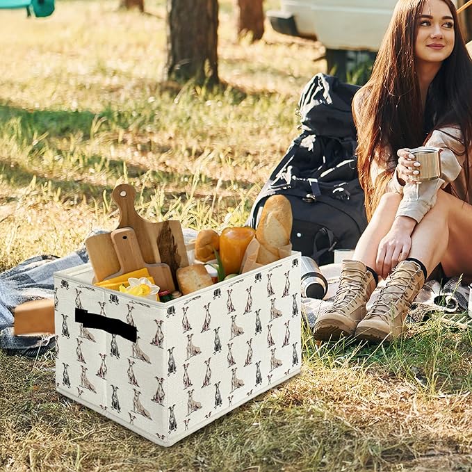 Greyhound Gifts Storage Bins & Boxes with Handles, Dog Foldable Basket for Organizing Dog Lovers Owners, Greyhound Christmas 