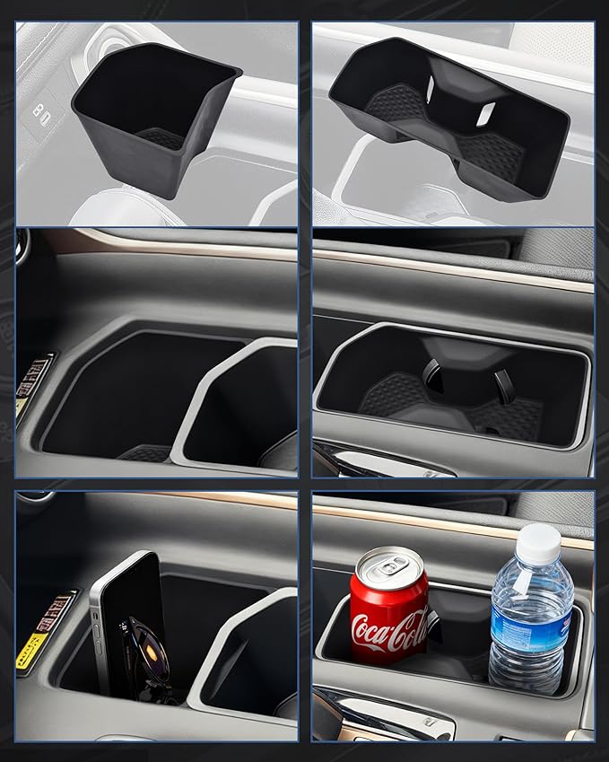 Cup Holder Inserts for Toyota Grand Highlander Accessories 2026 2025 2024, Non-Slip TPE Center Console Protector Organizer to Prevent Spills & Scratches for 2025 2026 Grand Highlander Hybrid