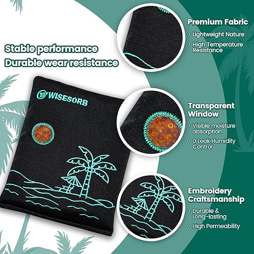 4 x 500 Gram Rechargeable Silica Gel Desiccant Packs, Microwave Reactivated Moisture Absorbers, Color Indicating Reusable