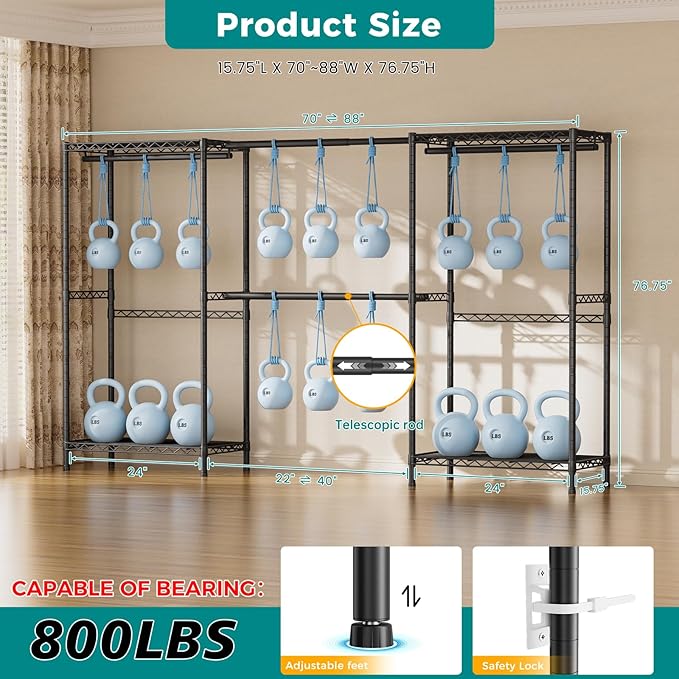 SINGAYE Clothes Rack Portable Closet Coat Wardrobe Heavy Duty Clothing Racks System Organizers and Storage for Hanging Clothe