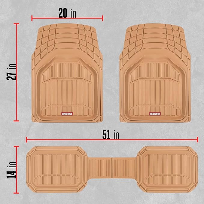Motor Trend FlexTough Defender Floor Mats for Cars & TrunkShield Trunk Mat Set, Next-Gen Deep Dish Heavy Duty Car All Weather, Rubber Set Auto Truck Van SUV B09VYBHPDK