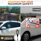 RoofPax 6 Rooftop Cargo Tie Down Hook Straps for Strapping Down Any Car Top Luggage. Waterproof, Attaches to Car Door Frame, Patent Registered, Extended Warranty