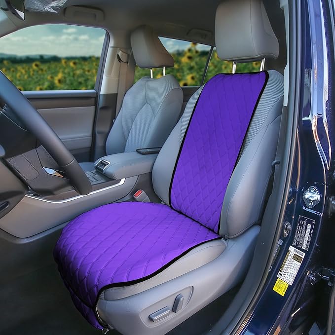 FH Group Car Seat Cushion – Neosupreme Single Front Seat Cover with Front Pockets, Airbag Compatible, Universal Fit Car Seat 