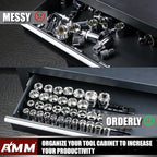 AMM 6-Piece Socket Organizer, 1/2 inch Drive ABS Tools Socket Holder,Heavy Duty Socket Racks, Premium Quality Socket Clip Rai