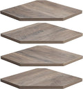 Fun Memories Corner Shelf Wall Mount, Corner Floating Shelves, Set of 4 Corner Wall Shelf Organizer, Rustic Wood Wall Storage