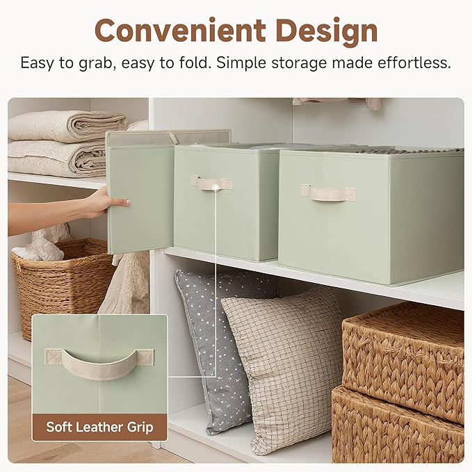 StorageWorks Storage Basket for Shelves, Closet Organizers and Storage Baskets, Organization and Storage Bins for Closet, Fab