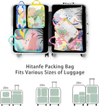 6 Pcs Compression Packing Cubes, Packing Cubes for Travel, Waterproof Luggage Organizer Bags Set, Cute Packaging Cubes for Wo