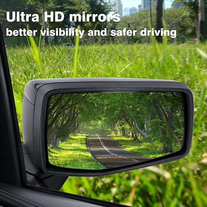 Right Passenger Side Mirror Glass Compatible With 2019 2020 2021 2022 2023 2024 2025Chevy Silverado 1500 GMC Sierra 1500 With backing plate Heated (with a tool) Replace# GM1325159 84309709
