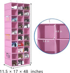 coastal rose Hanging Shoe Organizer for Closet, 30 Sections Hanging Closet Organizers and Storage Shelves Space Saving Shoe R