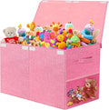 Large Toy Storage Box with Lid Upgraded Toy Chest Organizer with Removable PP Divider Foldable Toy Bin for Kids Boys Girls Li