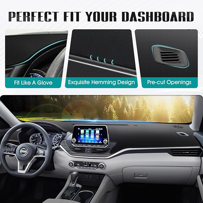 FIILINES Dash Cover for 2019-2026 Nissan Altima, Dashboard Mat Accessories Dash Cover Sunshade Nonslip Mesh Protector No Glar