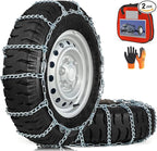 Snow Chains, Thickened and Wear-Resistant High Carbon Steel Anti Slip Tire Chain for Light Truck, Pickups, and SUVs, Set of 2