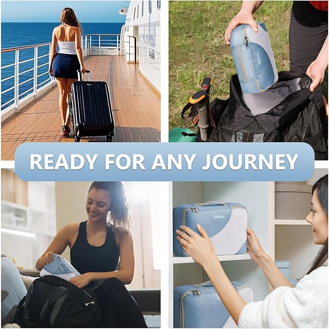 8 Set Packing Cubes for Travel, Gifts for Women Mom,Anti-Tearing Suitcase Organizer for Luggage with Shoe & Hanging Toiletry 