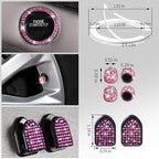 CAR PASS 30 PCS Bling Pink Car Set for Women, Bling Steering Wheel Covers Set 15 Inch, Shining Rhinestone License Plate Frame, Sparkly Diamond Phone Holder, Cute Interior Set Decorations, Pink Diamond