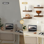 Fun Memories Rustic Wood Floating Shelves for Wall, Space-Saving Wall Mounted Shelves for Bathroom, Bedroom, Living Room and 