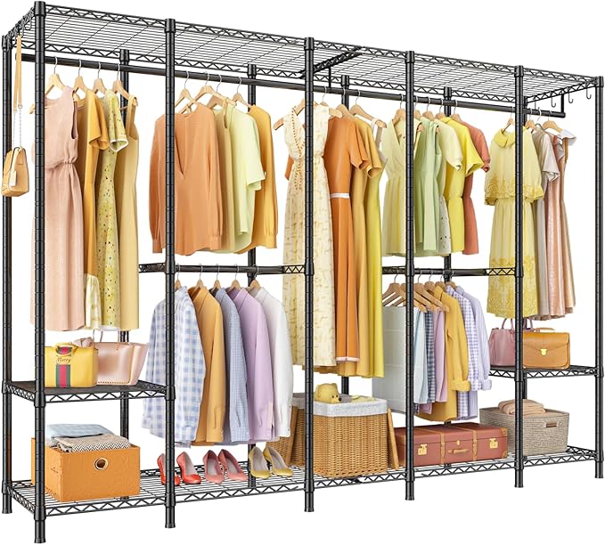 Ulif H50 Extra Large Clothes Rack, Heavy Duty Garment Rack, Freestanding Portable Closet, Clothing Racks for Hanging Clothes,