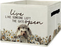 Rustic Hedgehog Storage Bins & Boxes with Handles, Farmhouse Hedgehog Foldable Basket for Organizing, Live Like Someone Left 