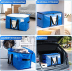 TAILI Extra Large Moving Bags, 8 Pack Blue Heavy Duty Totes For Storage with Visible Window, Wrap Around Handles, Storage Bag