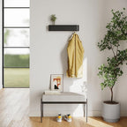 Kazai. Wall-Mounted Coat Rack 'Toke' - Modern Design Coat Rack with Hidden Wall Hooks - Solid Wood Veneer Panel Coat Hanger -