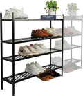 Shoe Rack, 4-Tier Long Shoe Rack, Stackable Shoe Storage Organizer Expandable Shoe Shelf Stand, Holds up to 25-30 Pairs of Sh