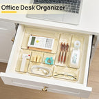 Vtopmart 25 PCS Clear Plastic Drawer Organizers Set, 4-Size Versatile Bathroom and Vanity Drawer Organizer Trays, Storage Bin