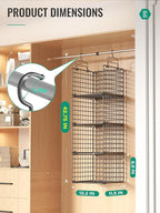 Hanging Closet Organizer, 4 Tier Metal Closet Organizers and Storage with 4 Hanging Hooks 4 S-Hooks for Wardrobe Laundry Room