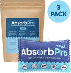 Rechargeable Dehumidifier Bag 3-Pack - 100g Reusable Moisture Absorbers - Silica Gel Packets for Bins, Totes, Gun Safe, Food