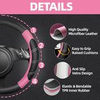 NBTEPEM Customized Auto Car Steering Wheel Cover for Honda Accord, Civic, CR-V, HR-V, Pilot, Microfiber Leather Sport Steerin
