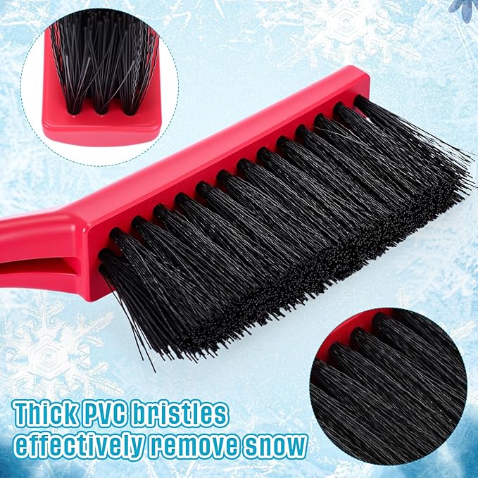 Uiifan 6 Pcs 16 Inch Winter Car Snow Brush Set Ice Scraper and Snow Brush for Car Windshield, Soft Bristle Head, 2 in 1 Winter Removal Tool for SUV and Truck Multi Functional Accessories Gift