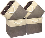 Univivi Foldable Storage Bin [4-Pack] Collapsible Cube Storage Basket with Sturdy Carry Handles for Shelf Closet Nursery Home