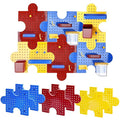 PTSGCAI 6-Pack Plastic Pegboard Panels Durable Modular Organizer Boards with 24pcs Combination Kit for Wall Storage, Garage, 