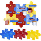 PTSGCAI 6-Pack Plastic Pegboard Panels Durable Modular Organizer Boards with 24pcs Combination Kit for Wall Storage, Garage, 