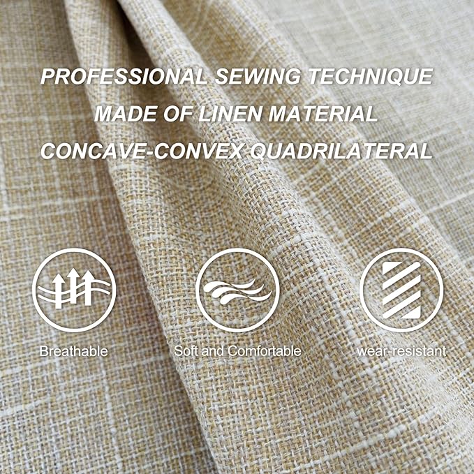 Linen Car Seat Covers Front Seat Covers Breathable Cloth Fabric Car Seat Protector - Universal Fit for Cars, Vans, SUVs, Truc
