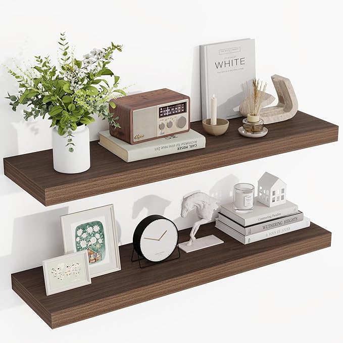 36 Inch Floating Shelves, 36"x9.25"x1.5" Inch Deep Floating Shelves for Wall, Wooden Shelves for Bathroom, Bedroom, Living Ro