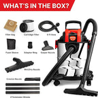 Shop-Vac 5 Gallon 4.0 HP Wet/Dry Vacuum with Blower Function, Stainless Steel Tank, Portable Shop Vacuum with Wheels, Include