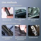 Upgraded 2026 Safe Hammer Glass Breaker Flashlight Car Parking Card, Car Hammer Seatbelt Cutter Window Breaker Emergency Esca