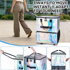 Large Reusable Grocery Bag On Wheels, 130L Foldable Shopping Trolley with 5 Enhanced Stability Wheels, Water Resistant, Multiple Pockets & Heavy Duty Handle, for Groceries, Outdoor, Gradient Silver