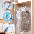 Hanging Vacuum Storage Bags with Electric Pump, 4 Pack (53 x27.5 inch), Vacuum Seal Bags for Clothing, Garment Storage for Sh