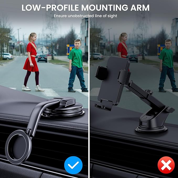 for Magsafe Car Mount,【Strong Magnets & Low Profile】 Magnetic Phone Holder for Car Dashboard Windshield Universal Hands Free Car Phone Holder for iPhone 15 14 13 12 Pro Max Plus Android