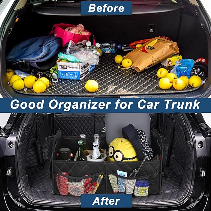 Deosk Car Trunk Organizer for SUV, Car Organizers and Storage with 6 Pocket, Car Accessories for Women/Men 50LWaterproof