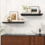 Axeman 24 Inch Floating Shelves for Wall, 9.3" Deep Crown Molding Wood Display Shelf with Heavy Duty Invisible Brackets for L