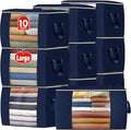 Fab totes 24 Gallons Clothes Storage,Foldable Thick Fabric Blanket Storage Bags, Containers for Organizing Bedroom, Closet, C