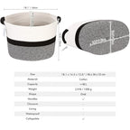Hinwo Oval Cotton Rope Storage Basket Collapsible Nursery Storage Box Container Organizer with Handles, 16 x 13 inches, Off W